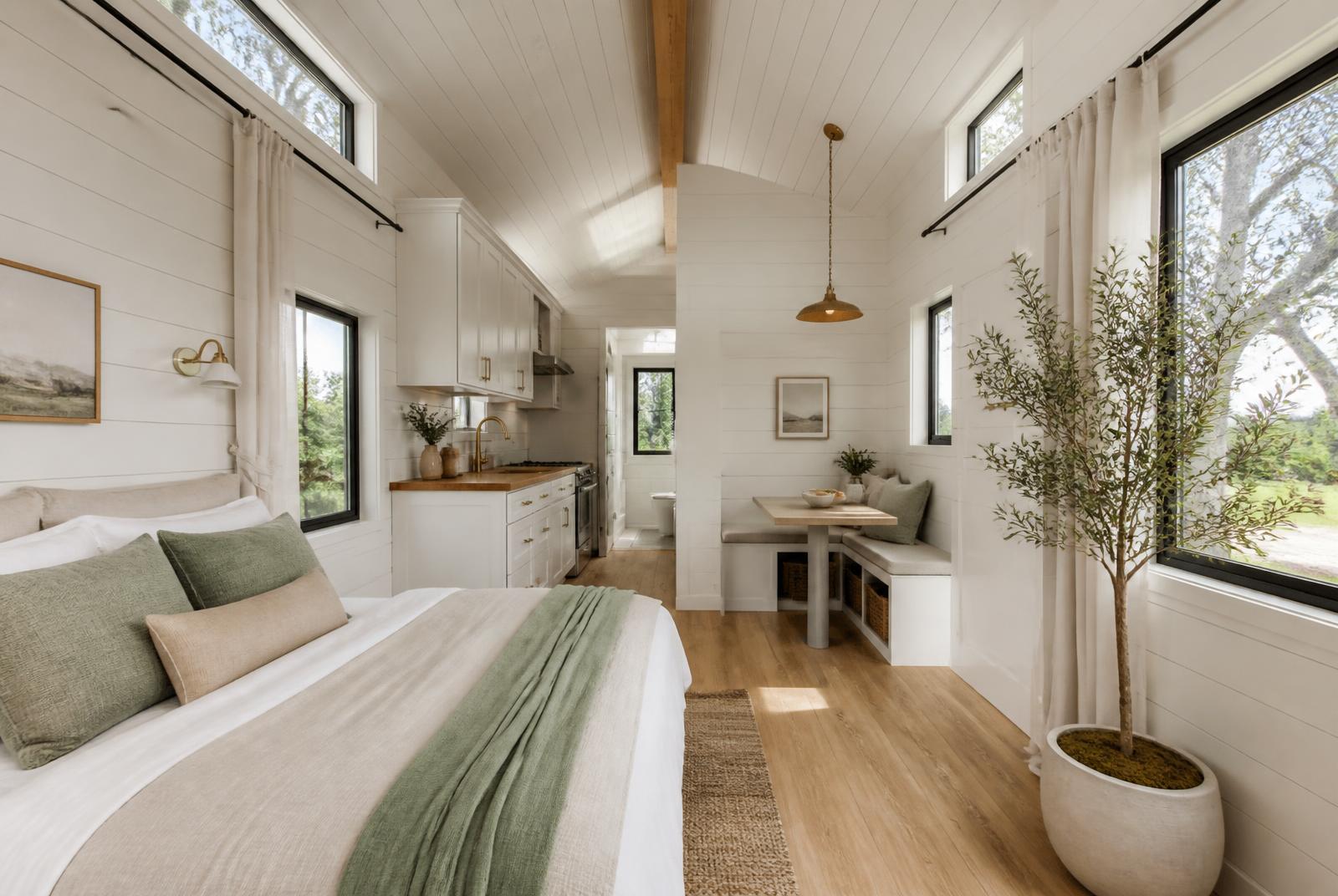 Interior of a park model home at Sage by the Pond